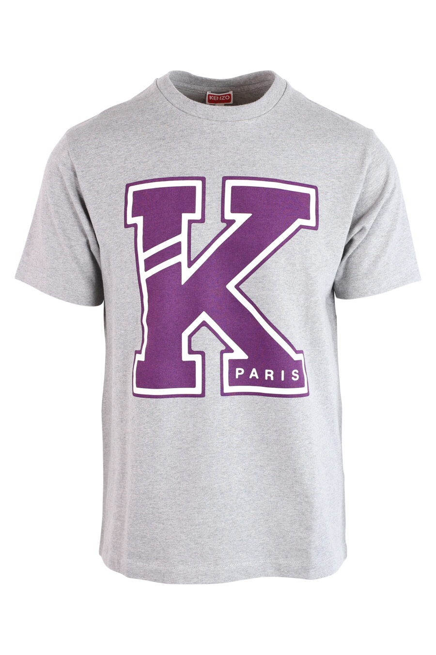 T-shirt gris avec maxillogramme "K" violet - IMG 3195