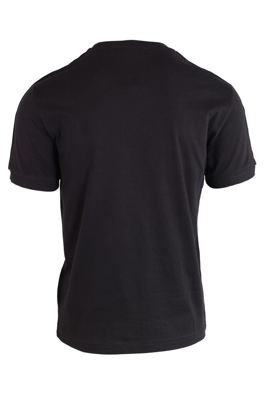 Camiseta negra con logo en cinta en hombros y minilogo blanco - IMG 3214