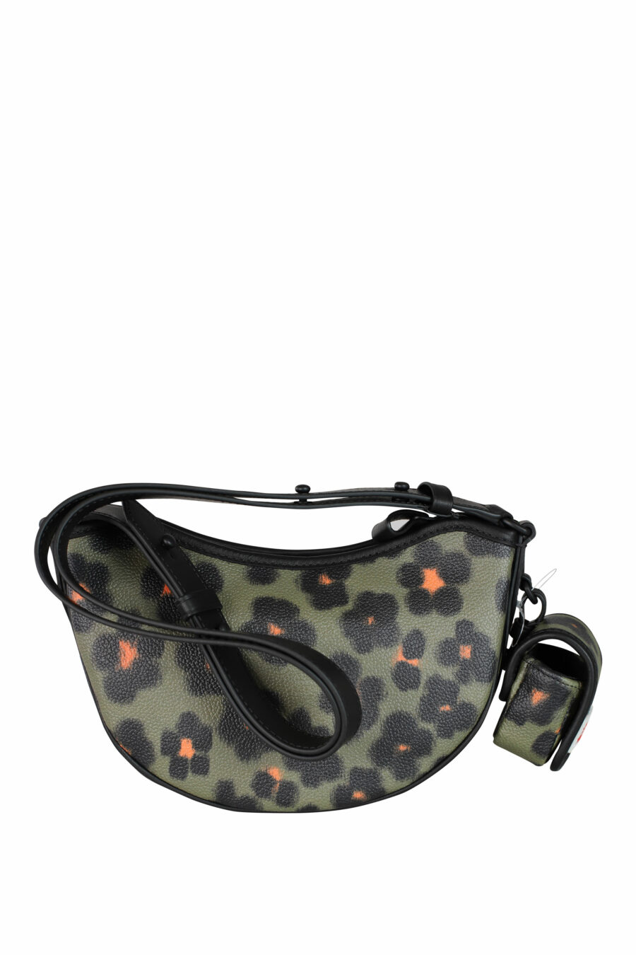 Green and orange leopard print shoulder bag - IMG 3548