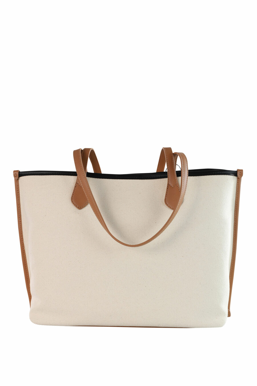 White shopper bag with black heart maxilogo - IMG 3678