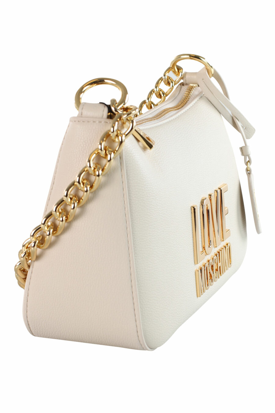 Bolso de hombro blanco con logo "lettering" dorado - IMG 3687