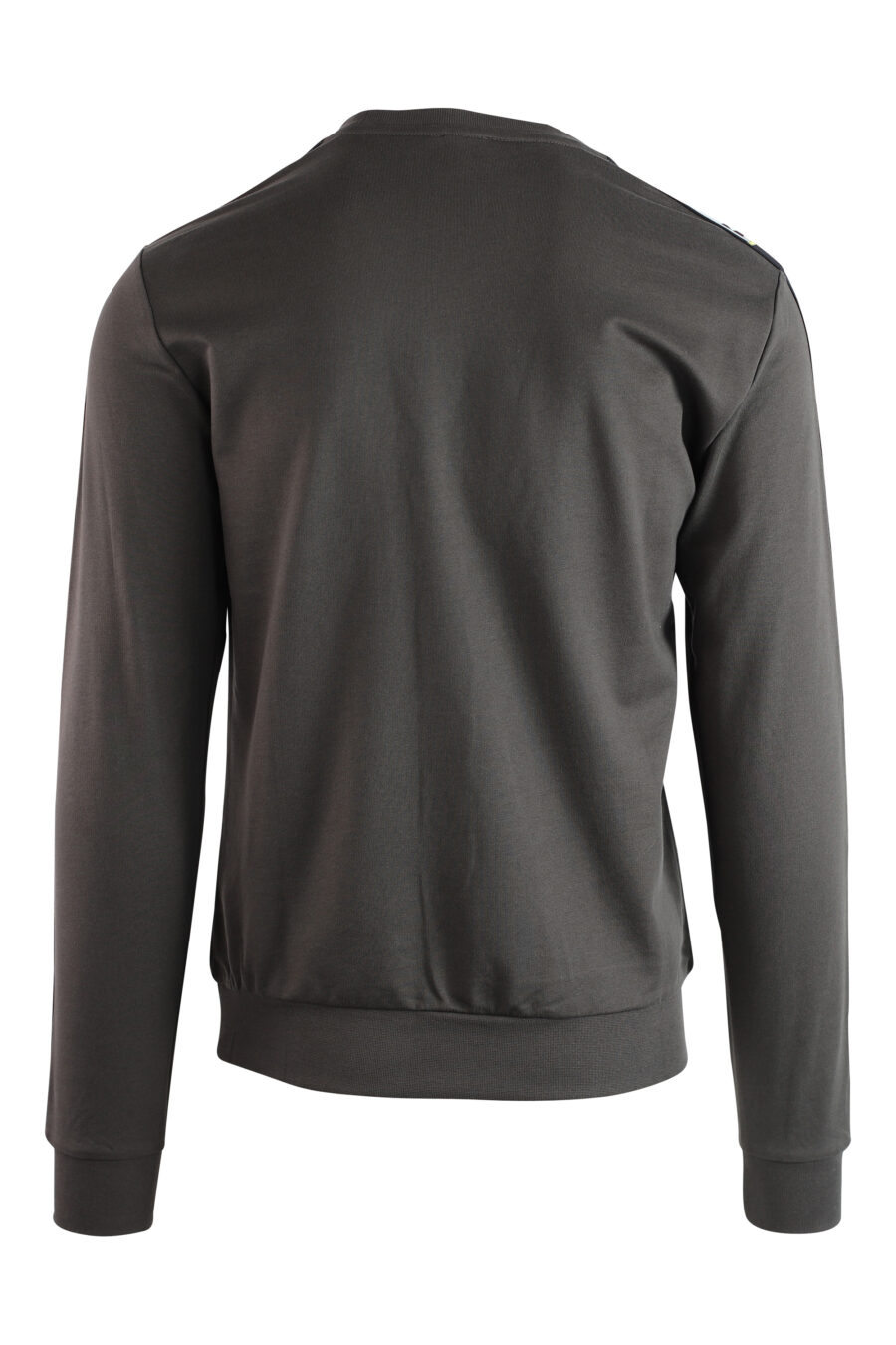 Graues Sweatshirt mit Schleifenlogo an den Ärmeln und schwarzem Mini-Logo - IMG 3748