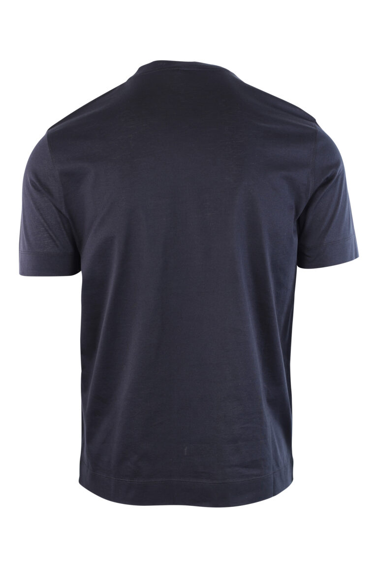 Emporio Armani - Camiseta azul oscura con logo centrado bordado - BLS ...