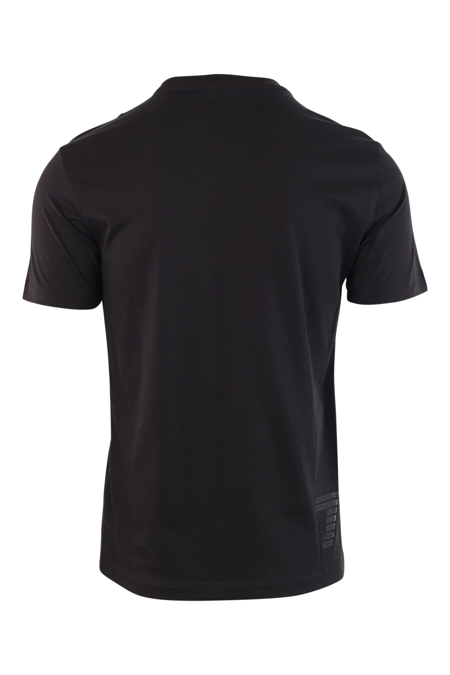 T-shirt noir avec maxilogo en caoutchouc argenté - IMG 3791