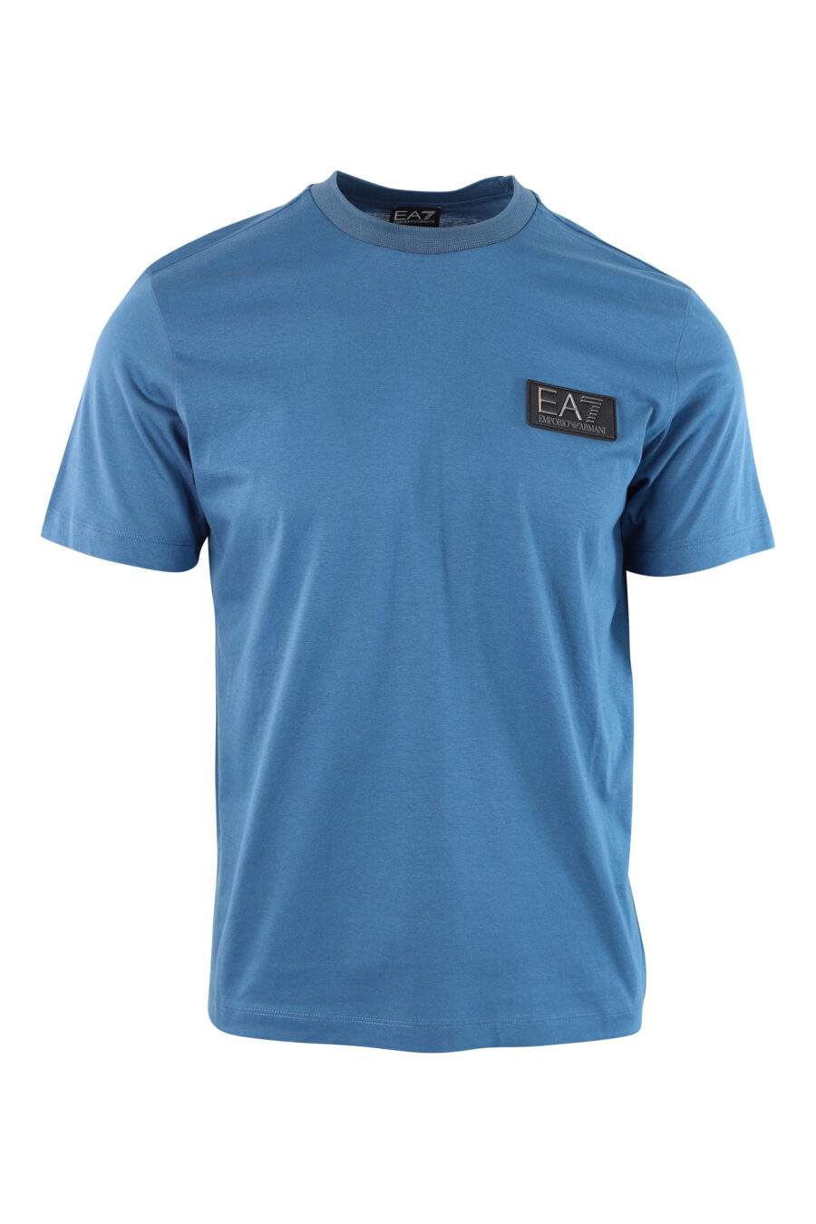 T-shirt azul clara com mini-logotipo no emblema - IMG 3797