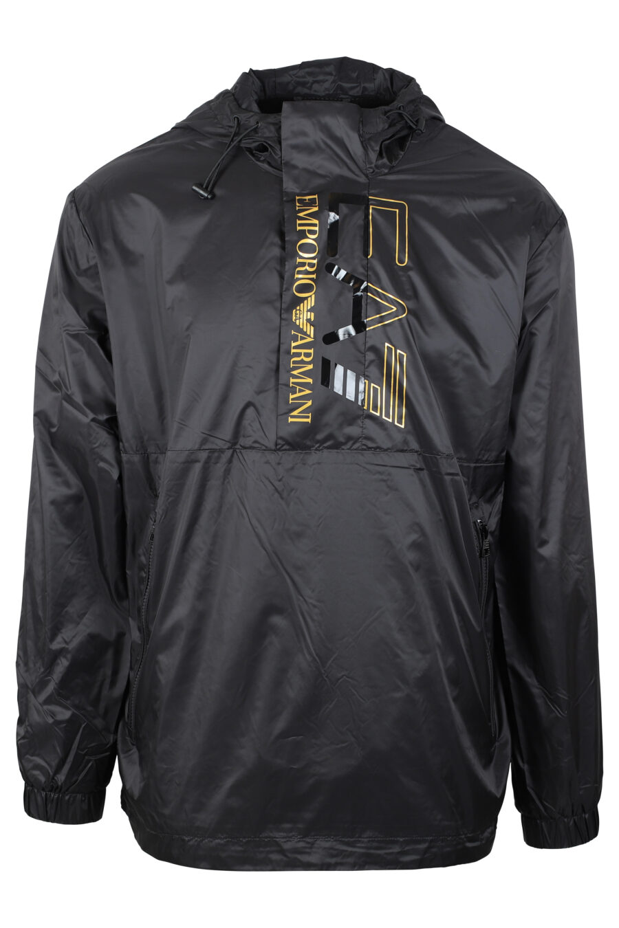 Black waterproof jacket with hood and logo mix vertical - IMG 4661