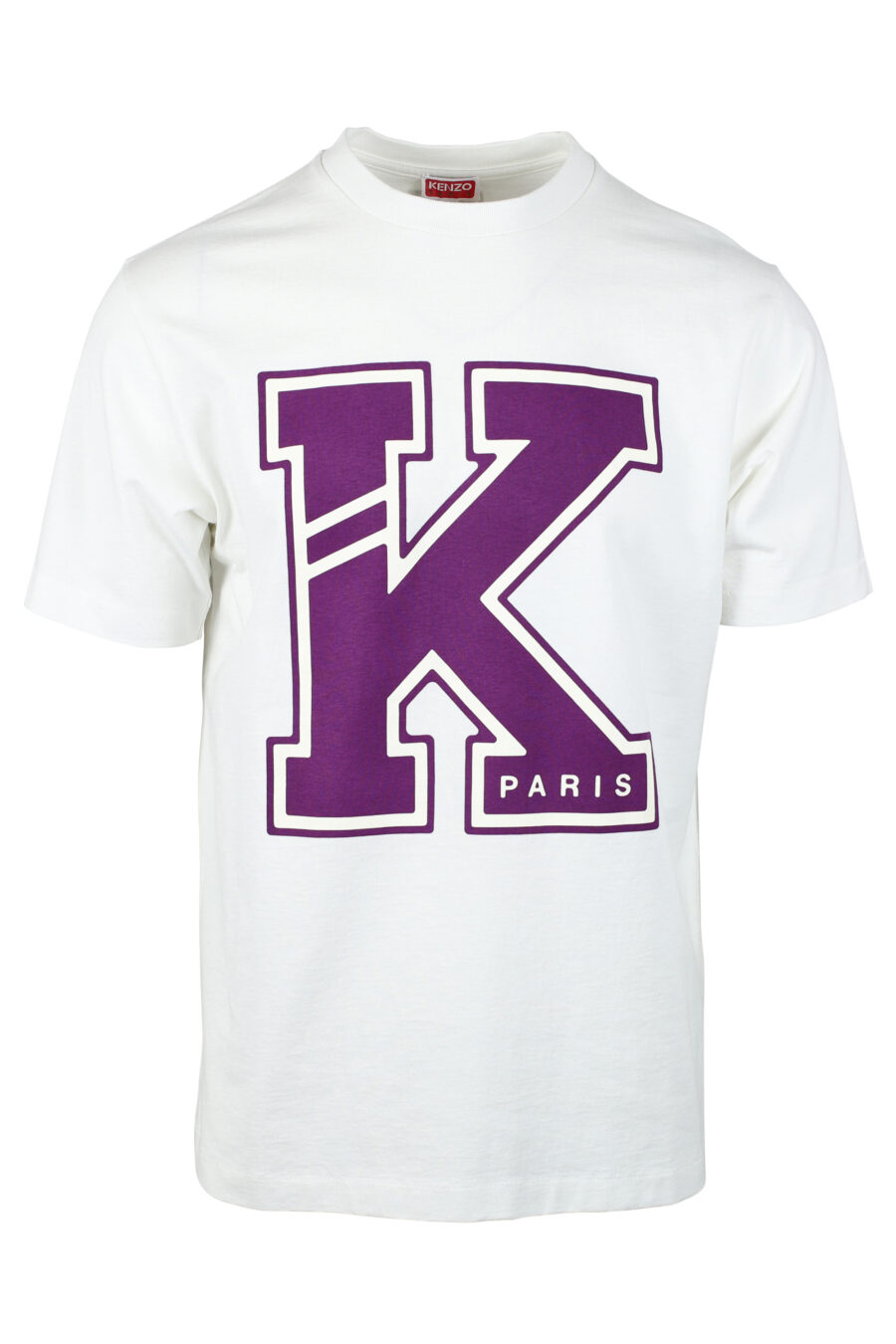 Weißes T-Shirt mit lila "K" Maxilogo - IMG 4684