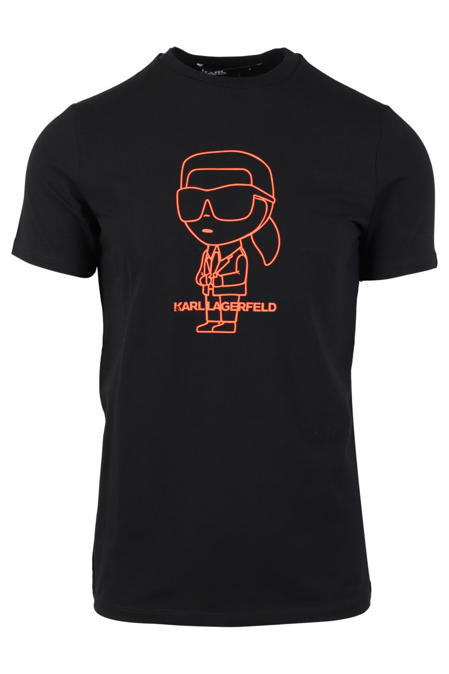 T-shirt preta com maxilogo "karl" em silhueta laranja - IMG 4692