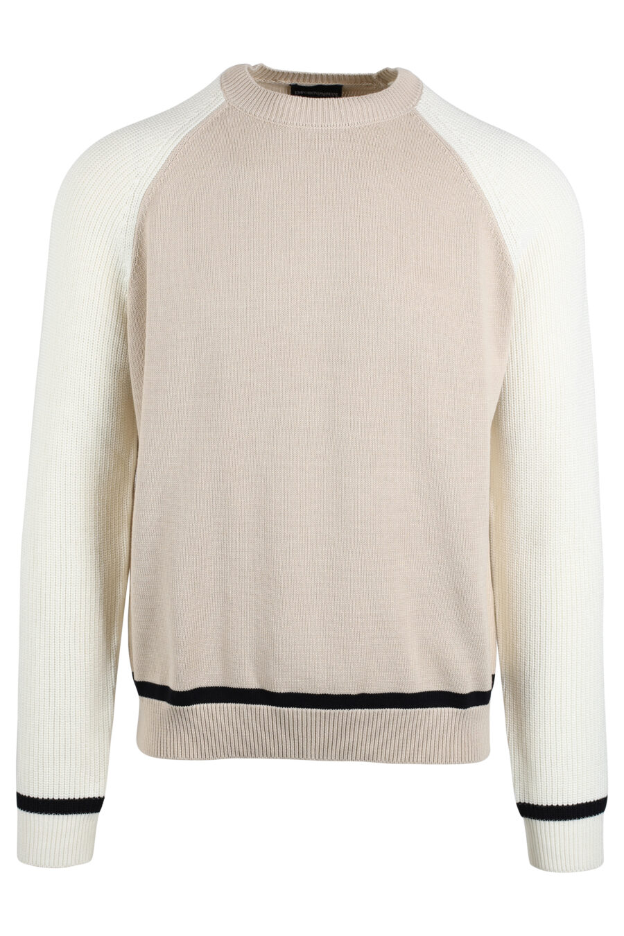 Beige knitted jumper with mini-logo - IMG 4753