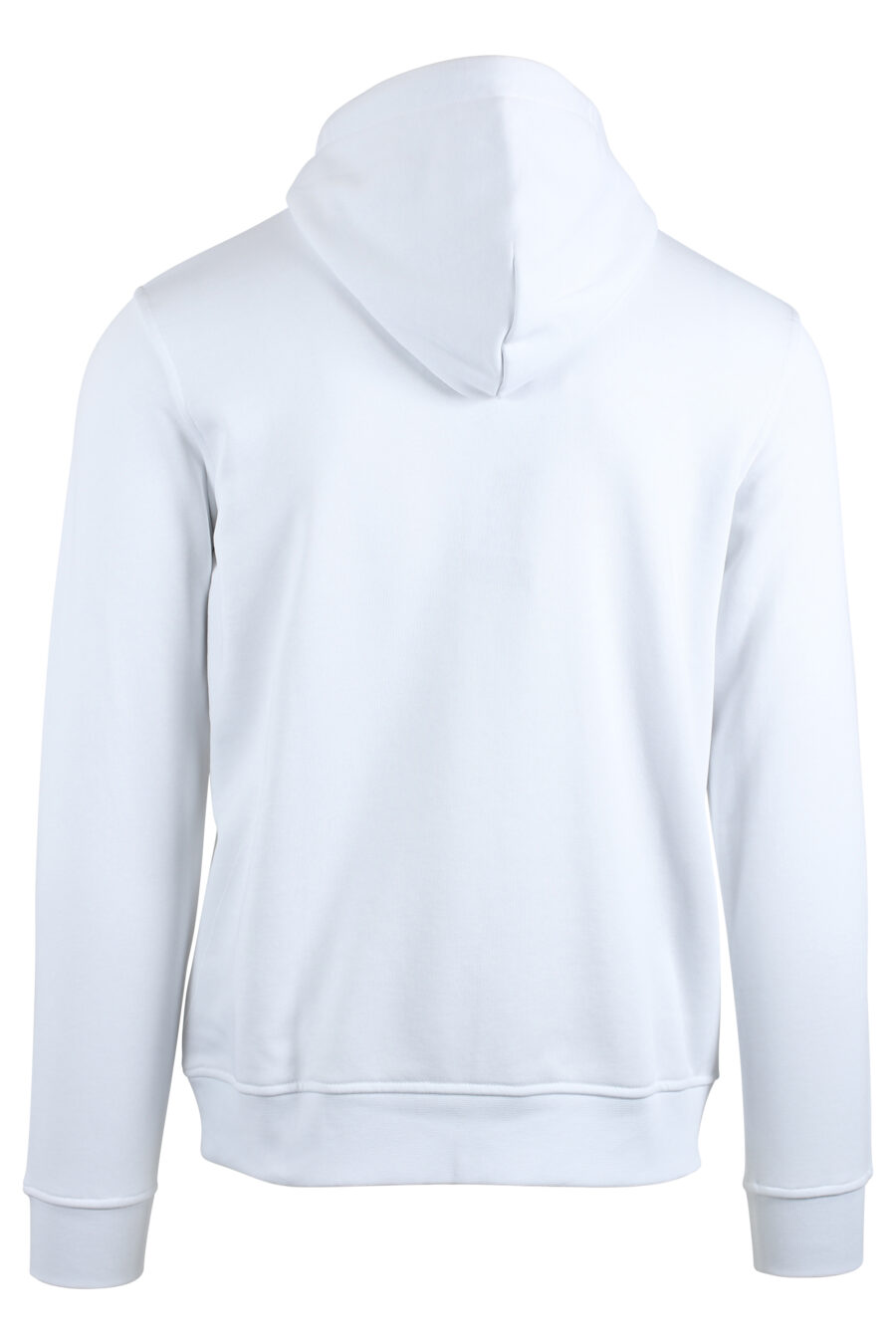 White hooded sweatshirt with white logo patch - IMG 4774