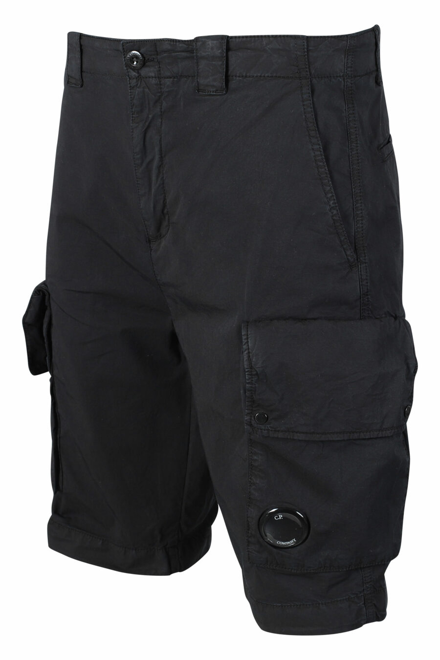 Short noir avec poches latérales et mini logo circulaire - IMG 9483