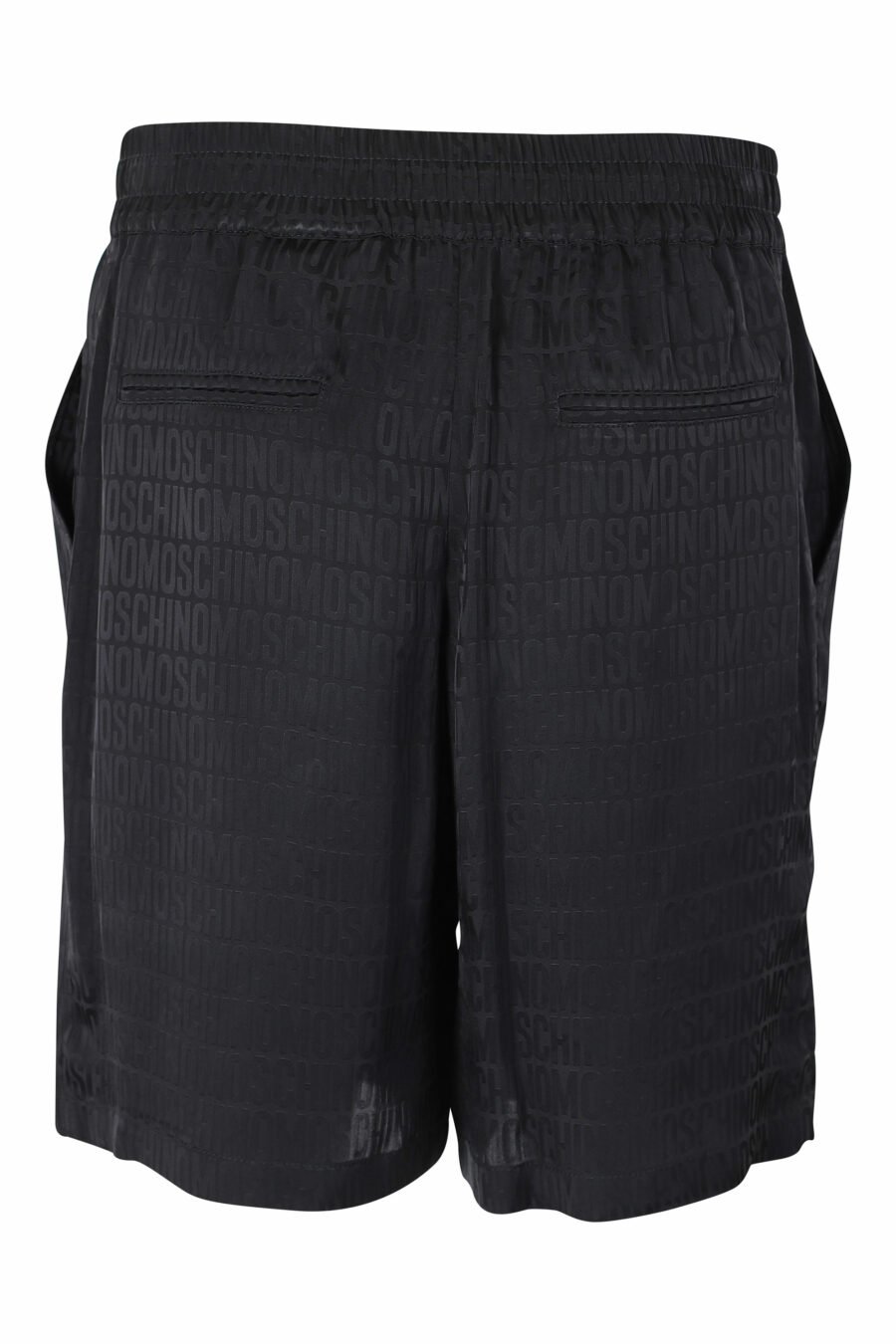 Schwarze einfarbige "All-Over-Logo"-Shorts - IMG 9601