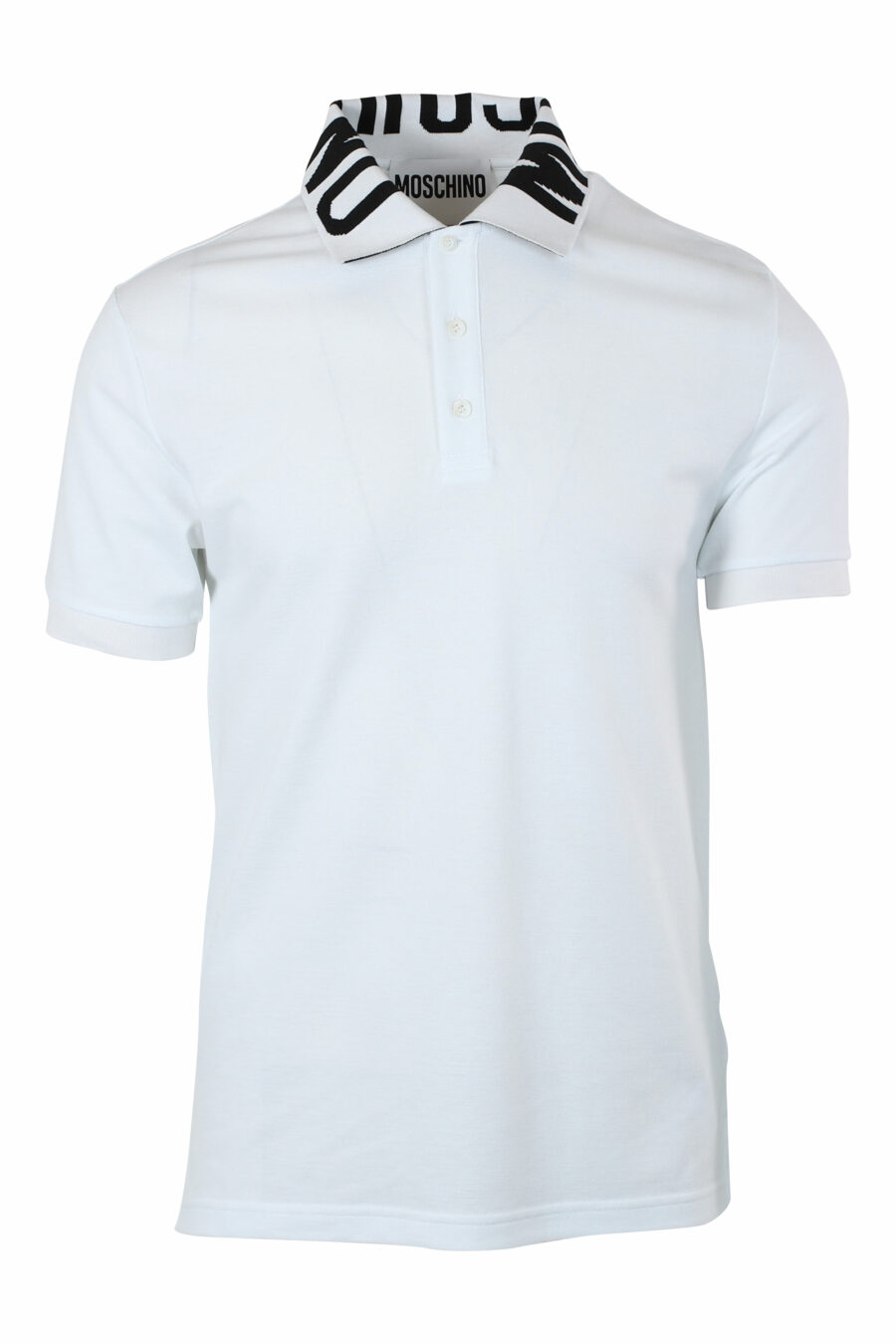 Weißes Poloshirt mit schwarzem Kragenlogo - IMG 9619
