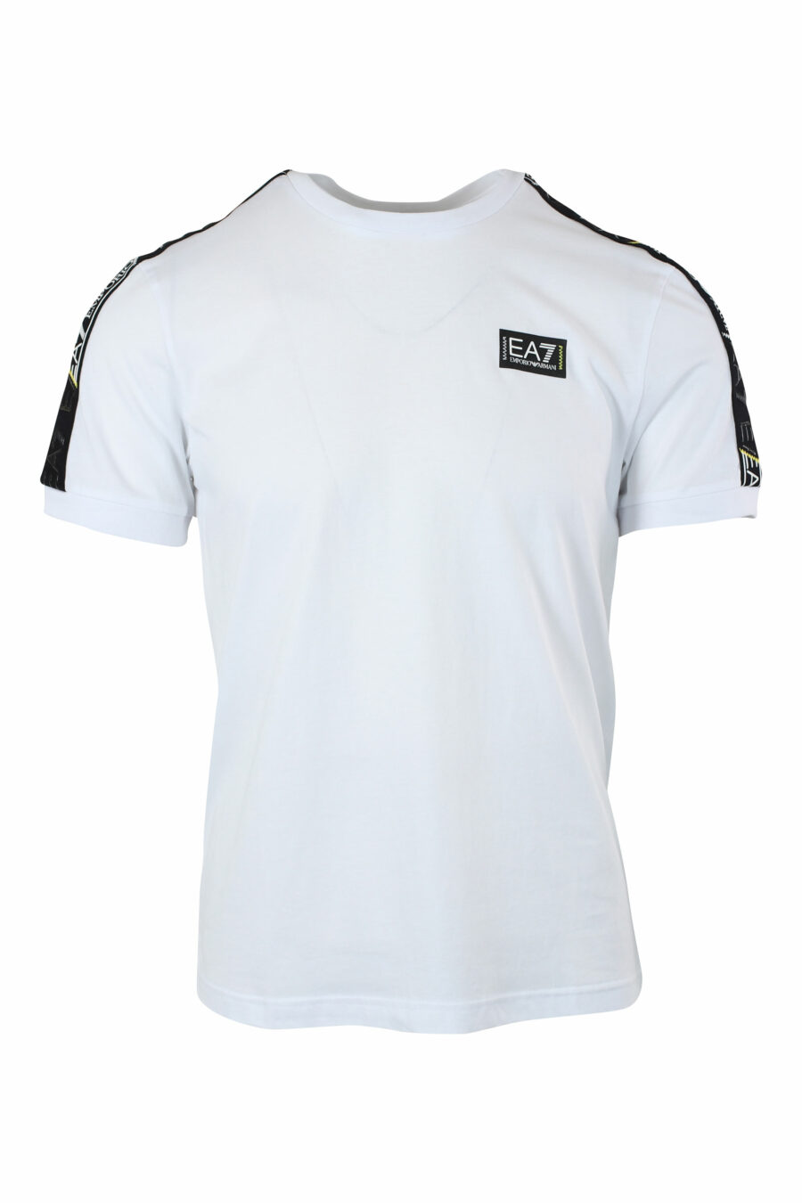 White T-shirt with logo tape on shoulder and black minilogue - IMG 9642