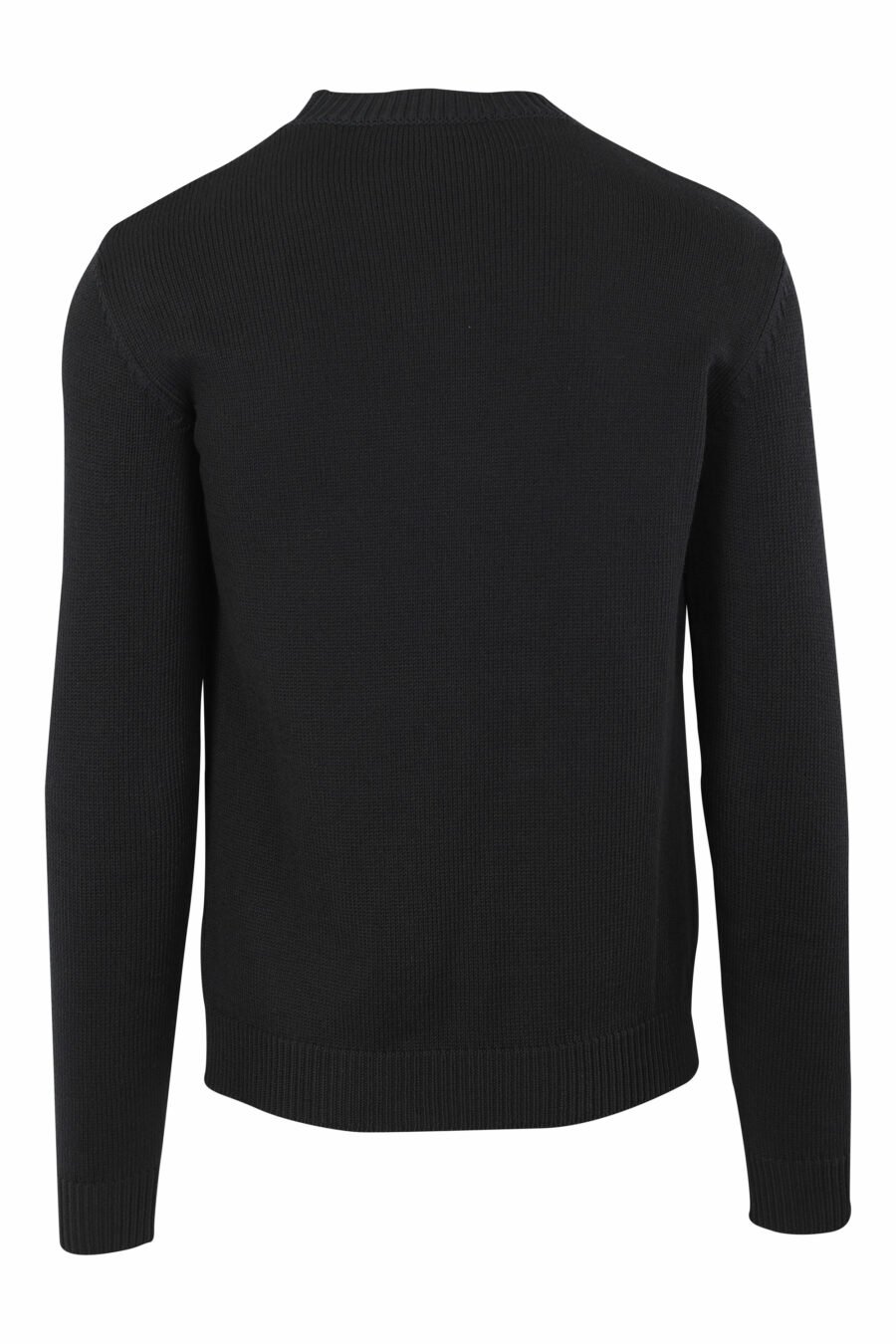 Sweat tricoté noir avec maxilogue monochrome - IMG 9662