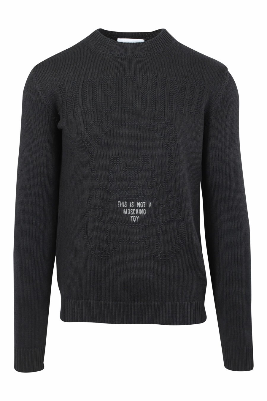 Sweat tricoté noir avec maxilogue monochrome - IMG 9667