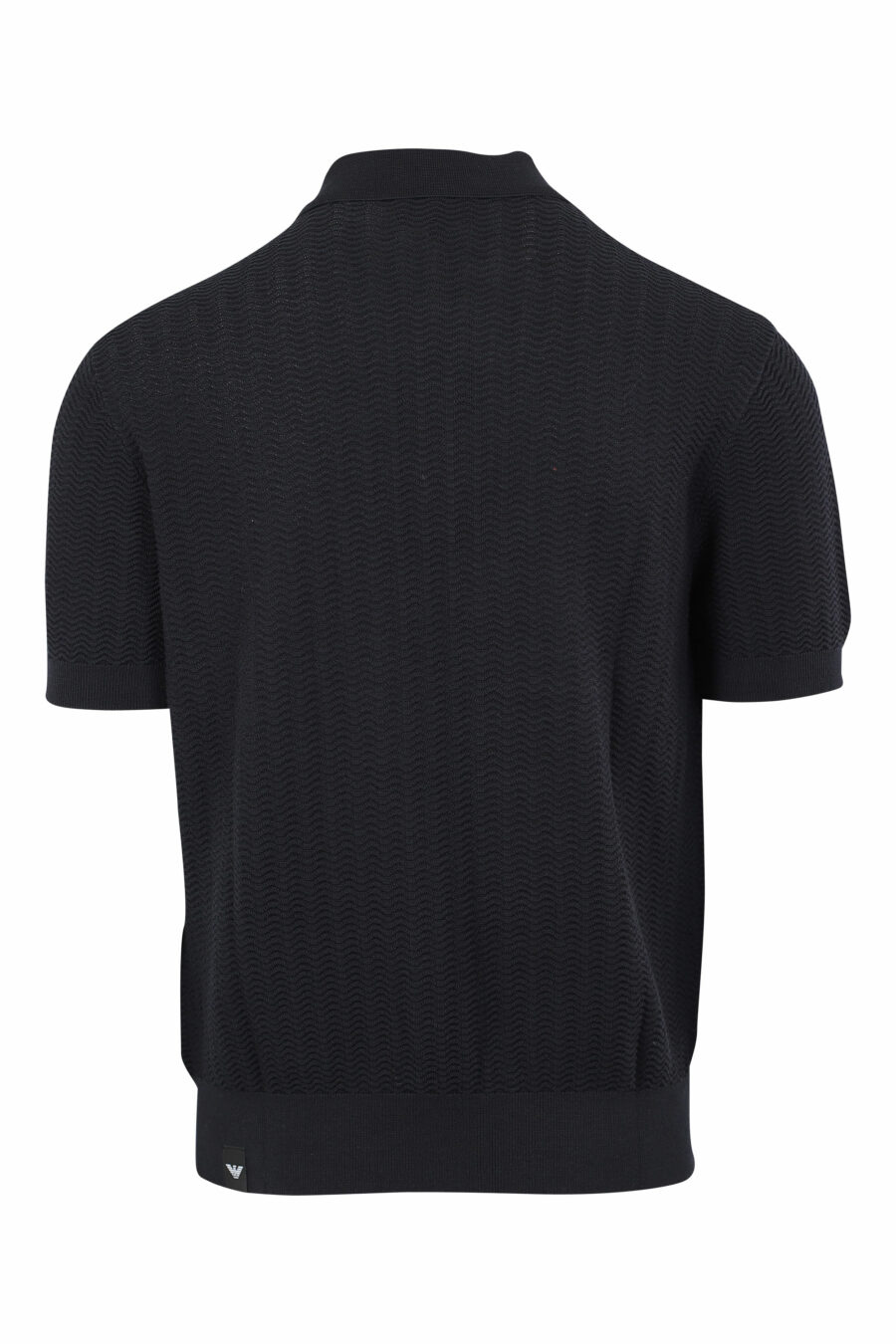 Dark blue knitted polo shirt with mini logo - IMG 9671