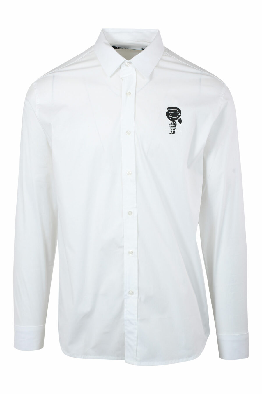 Weißes Hemd mit Minilogo "karl" in schwarzer Silhouette - IMG 9681