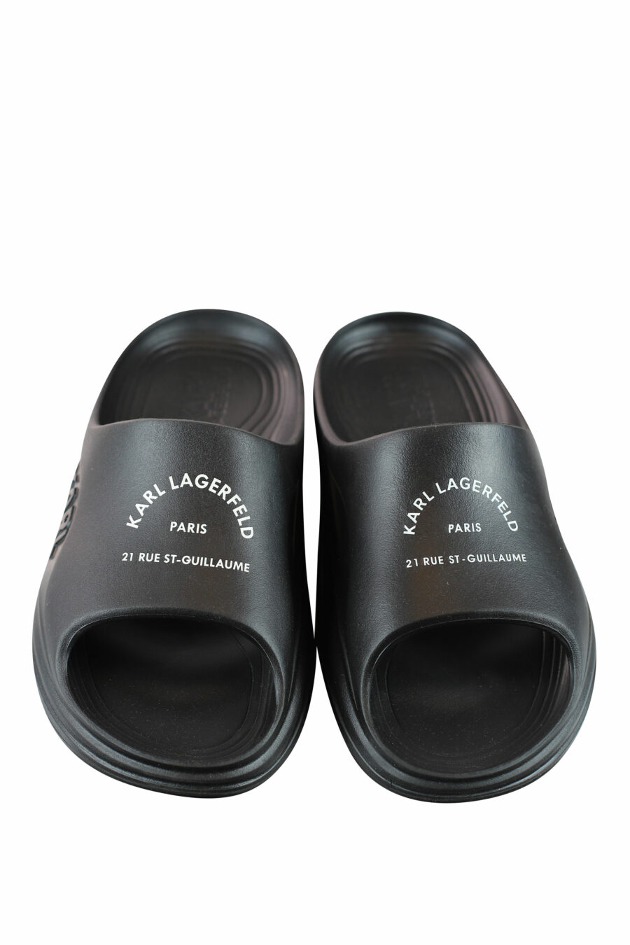 Schwarze Öko-Flip-Flops mit weißem "rue st guillaume"-Logo - IMG 0001