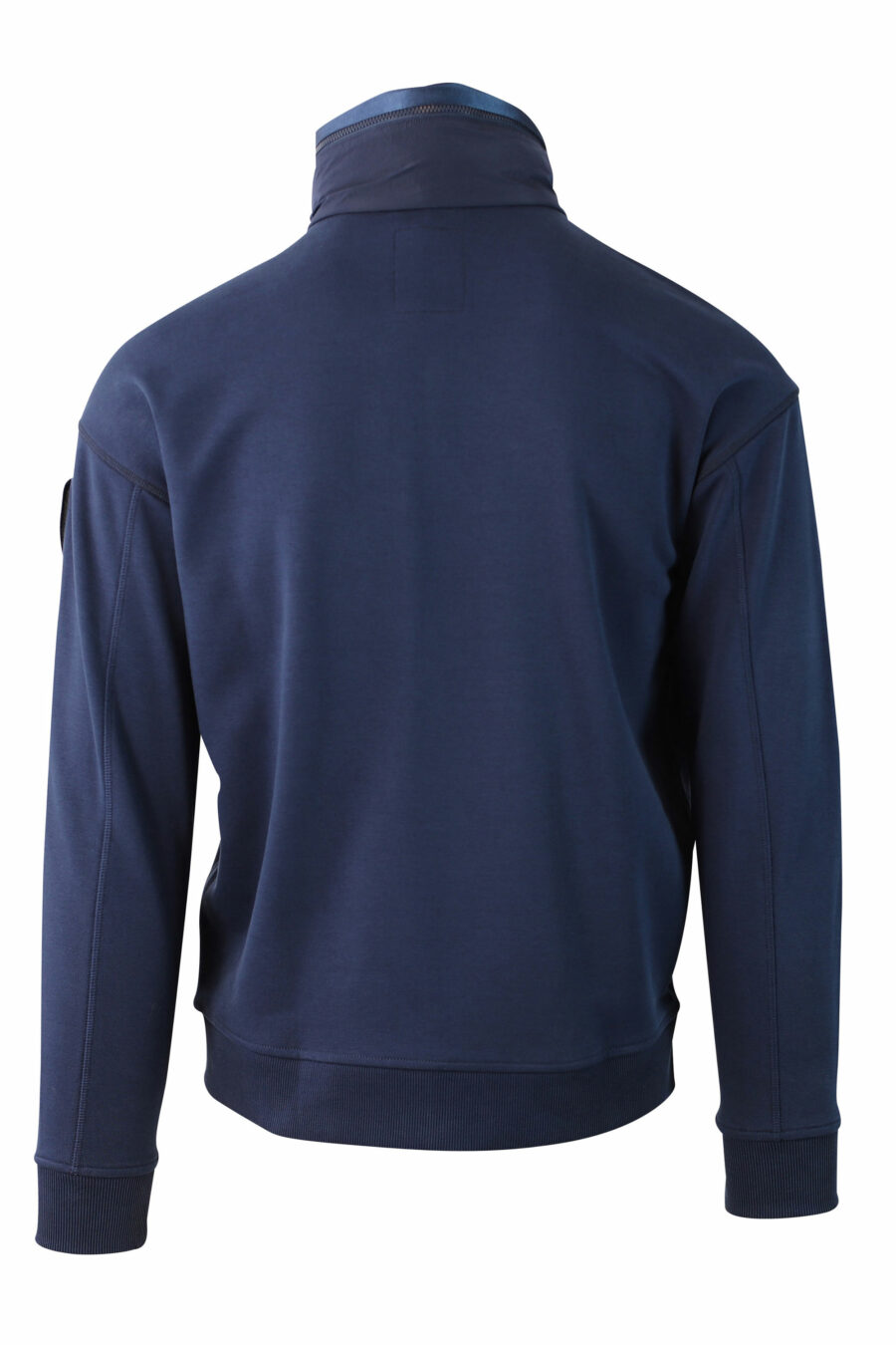 Sweat-shirt bleu en polaire avec fermeture éclair et écusson - IMG 0029 1