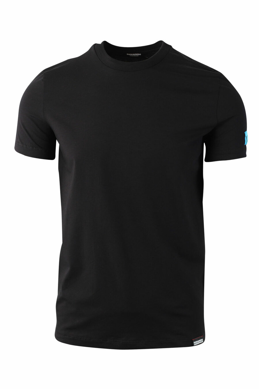 T-shirt noir avec mini-logo bleu "icon" sur la manche - IMG 0038 1