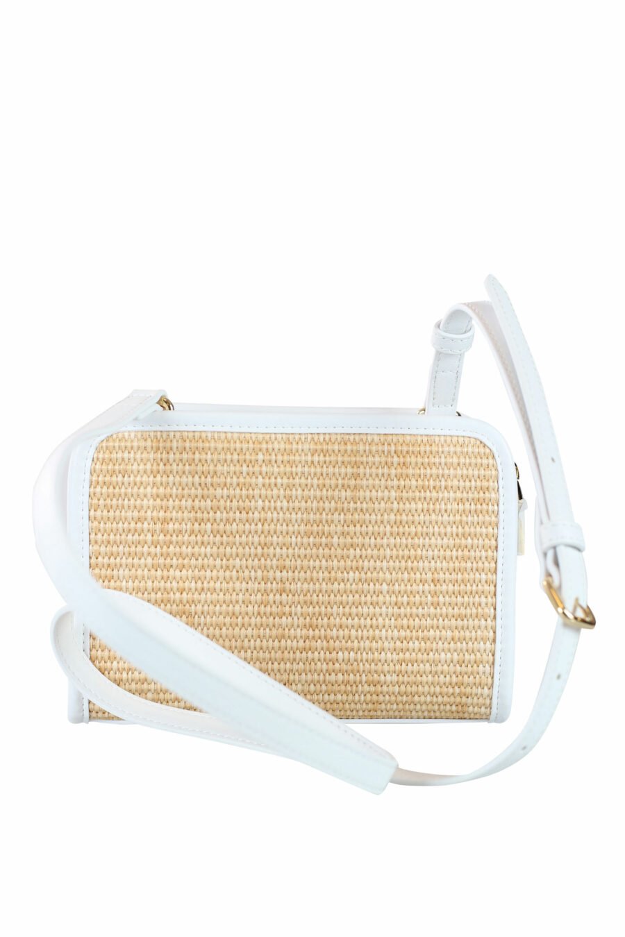 Wicker shoulder bag with white maxilogo - IMG 0069