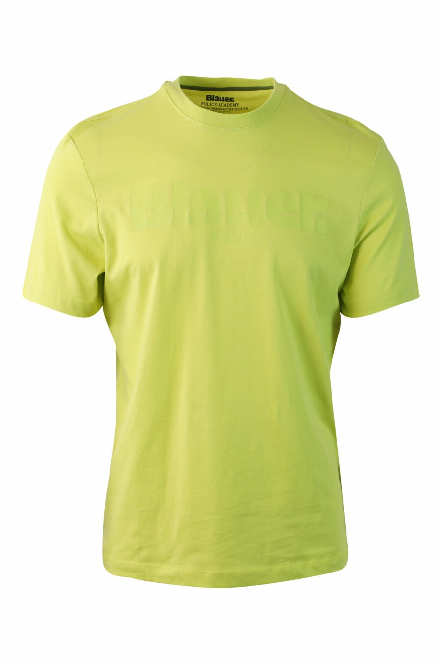 T-shirt verde lima com maxilogue monocromático - IMG 0073