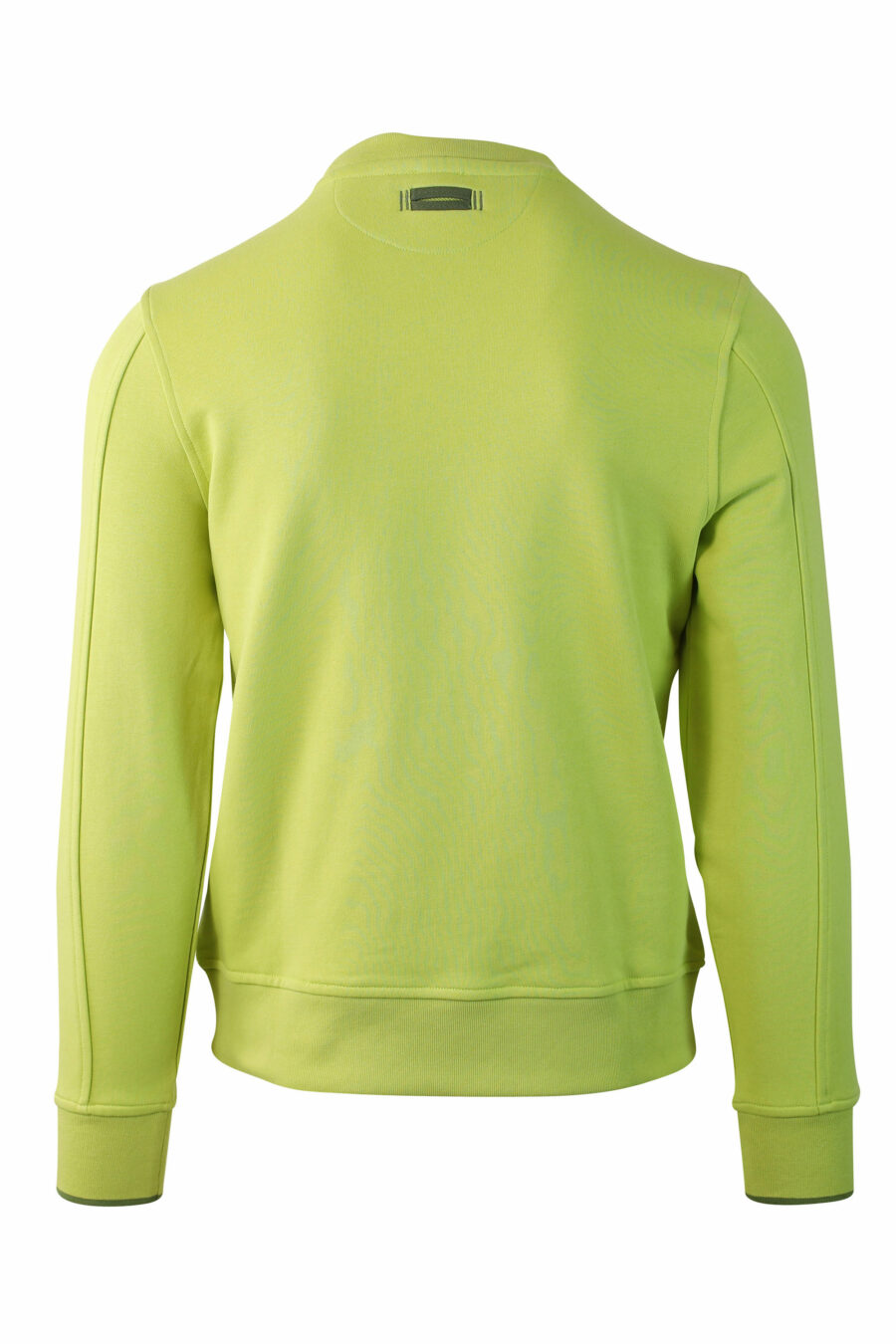 Sweatshirt vert tilleul avec maxilogue en velours monochrome - IMG 0075 1