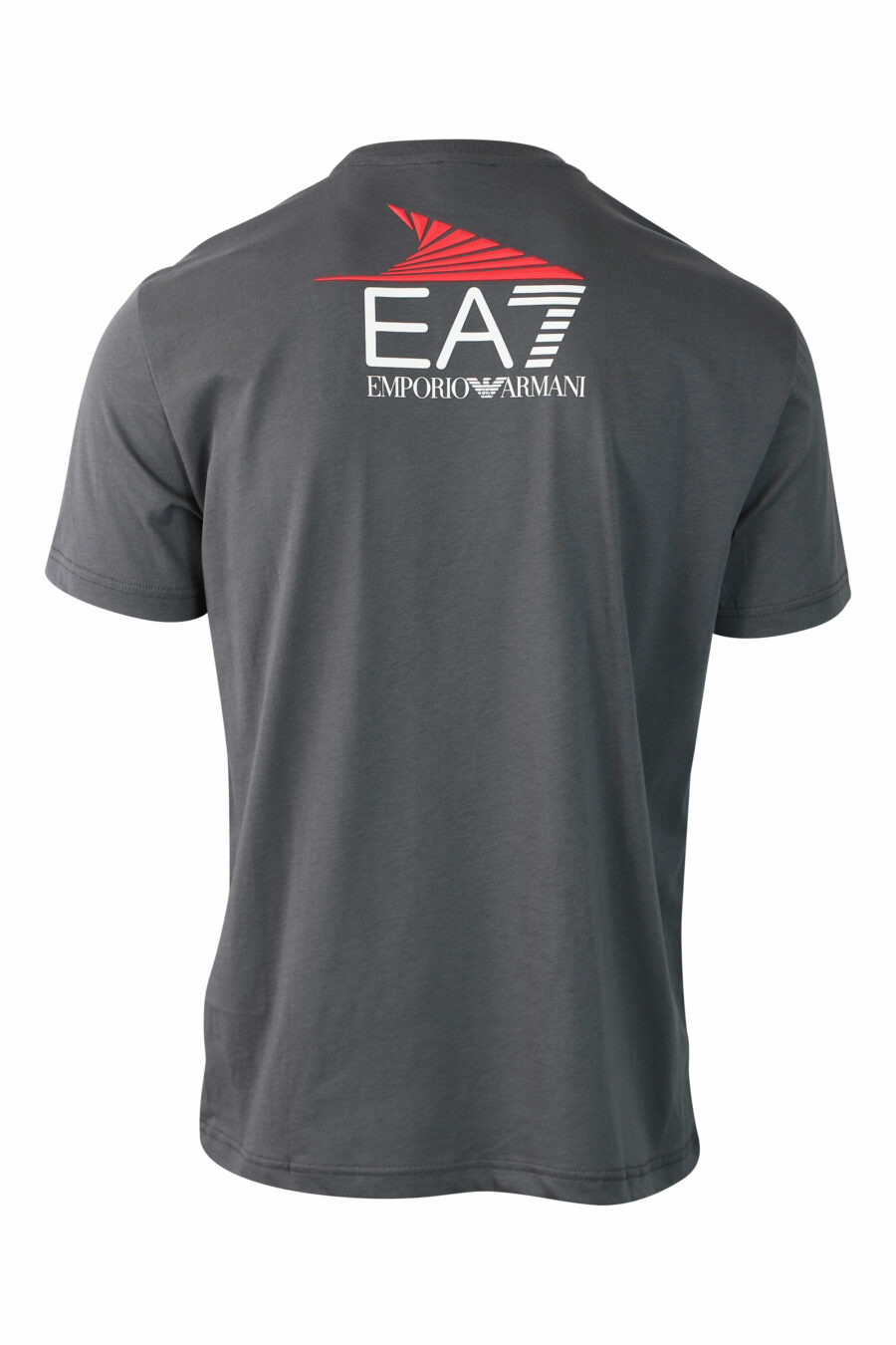 T-shirt gris avec mini logo sur patch rectangulaire - IMG 0105