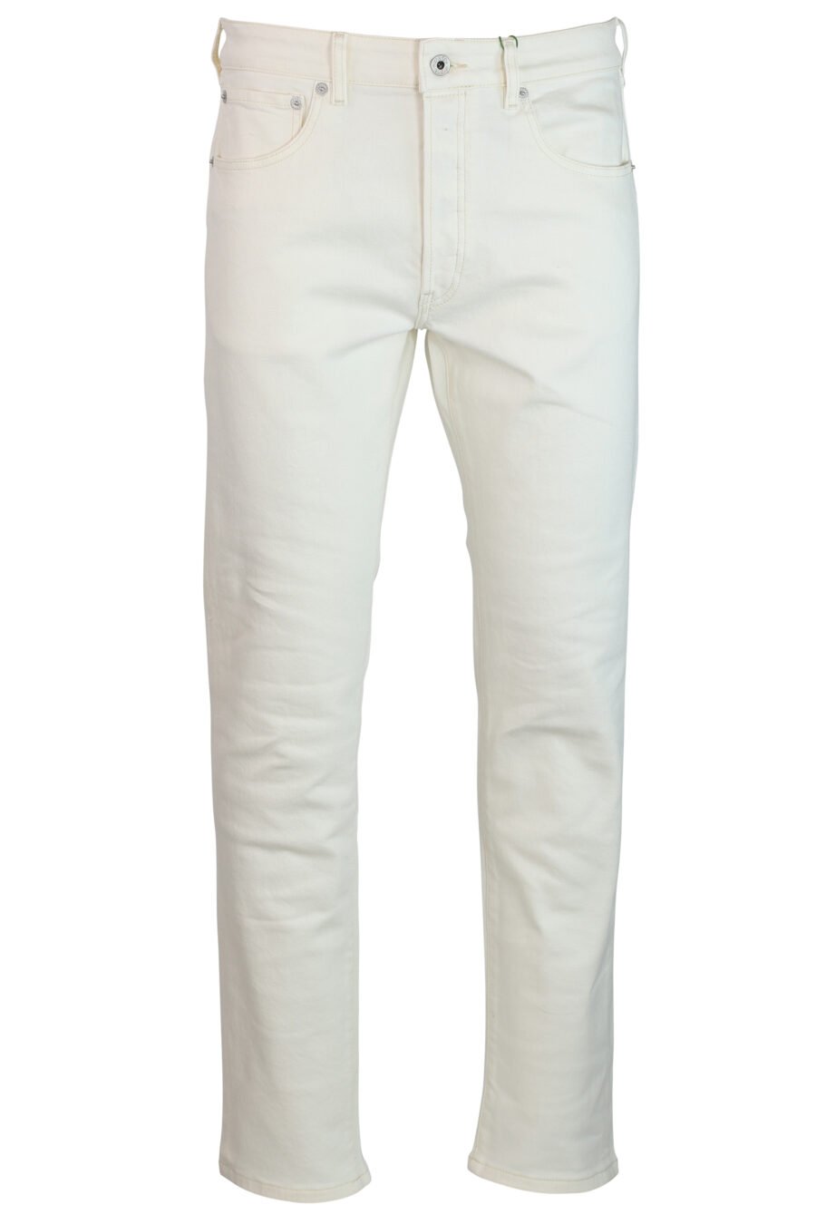 Pantalon en denim blanc avec mini logo - IMG 0290