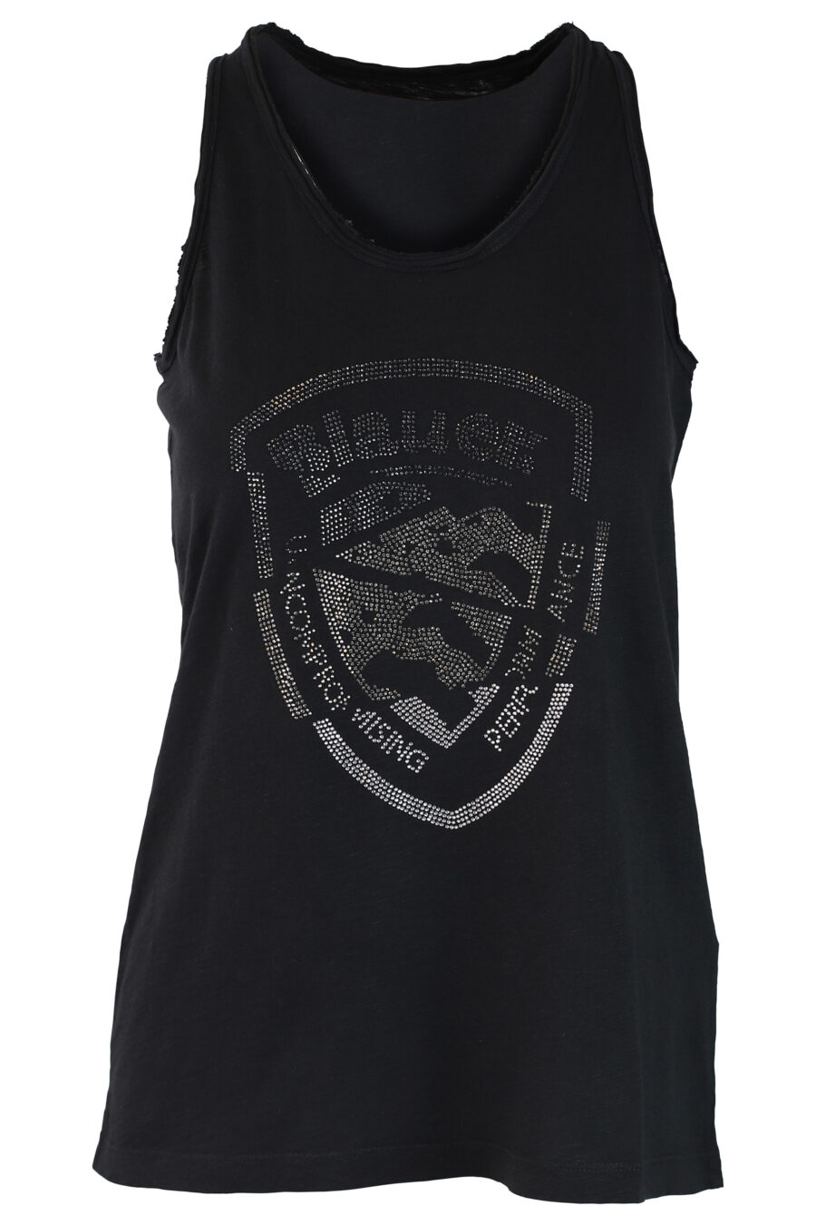 Black sleeveless T-shirt with silver maxilogue - IMG 0365