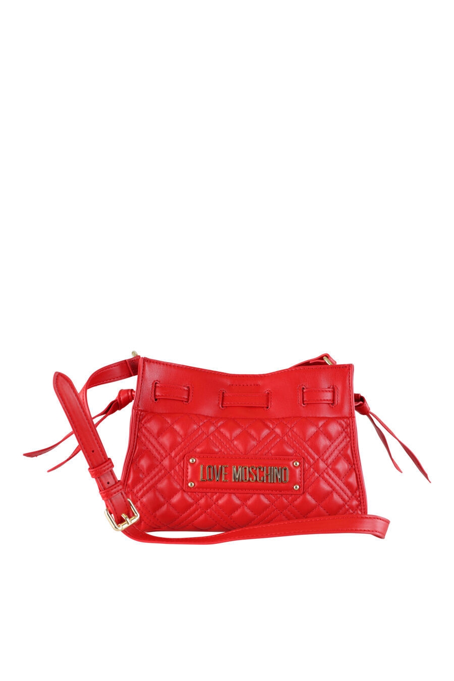 Red quilted shoulder bag with chain and logo - IMG 0385