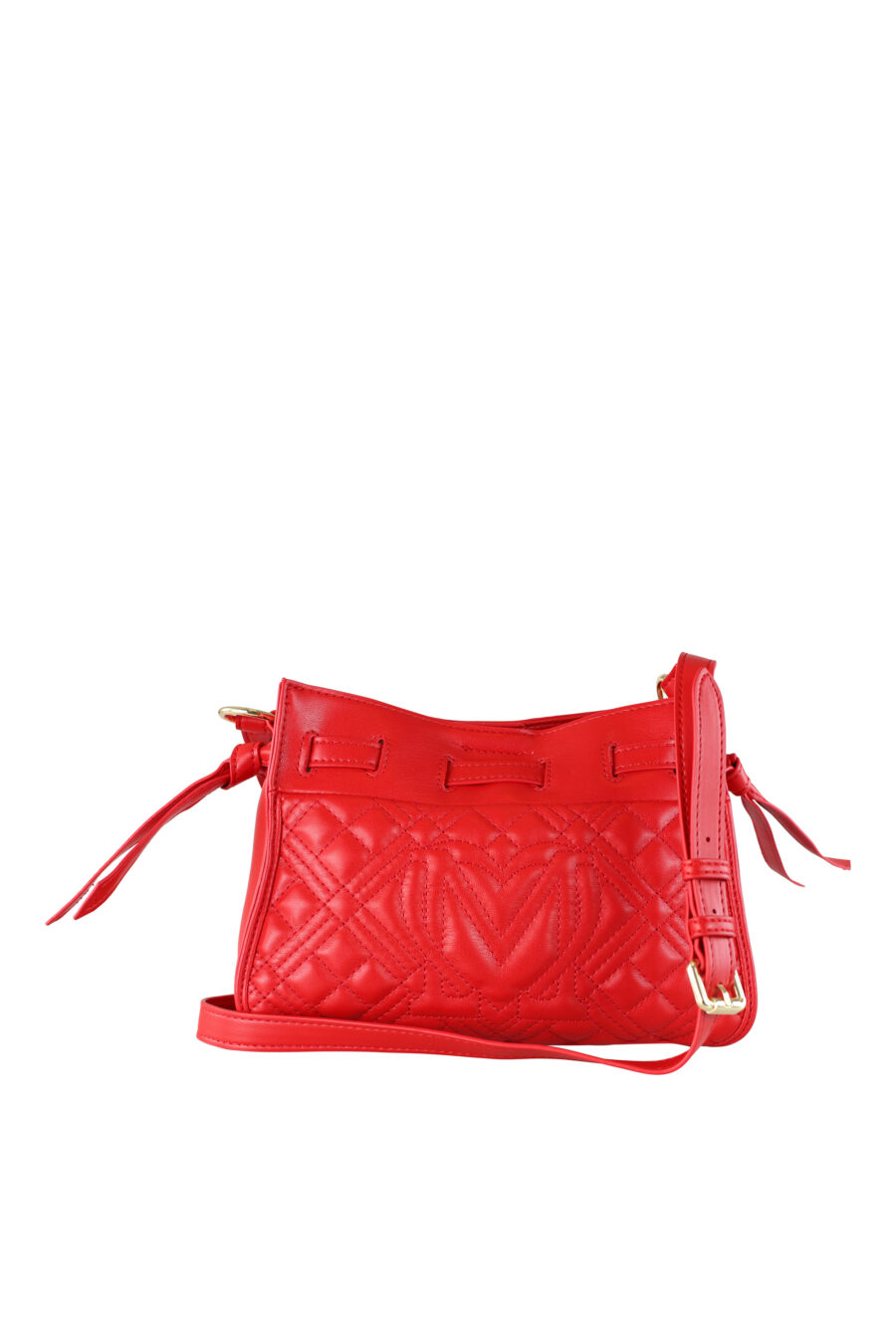 Red quilted shoulder bag with chain and logo - IMG 0387