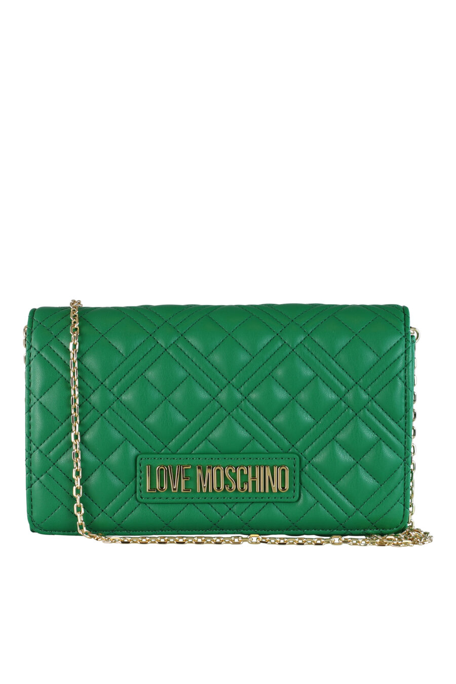 Green quilted shoulder bag with chain and "lettering" logo - IMG 0417