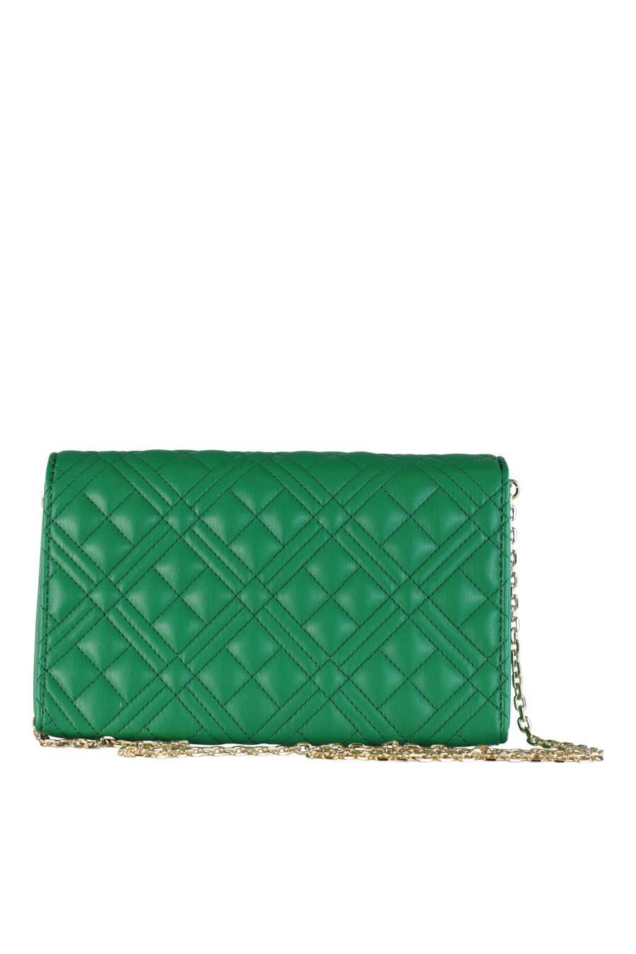 Green quilted shoulder bag with chain and "lettering" logo - IMG 0419
