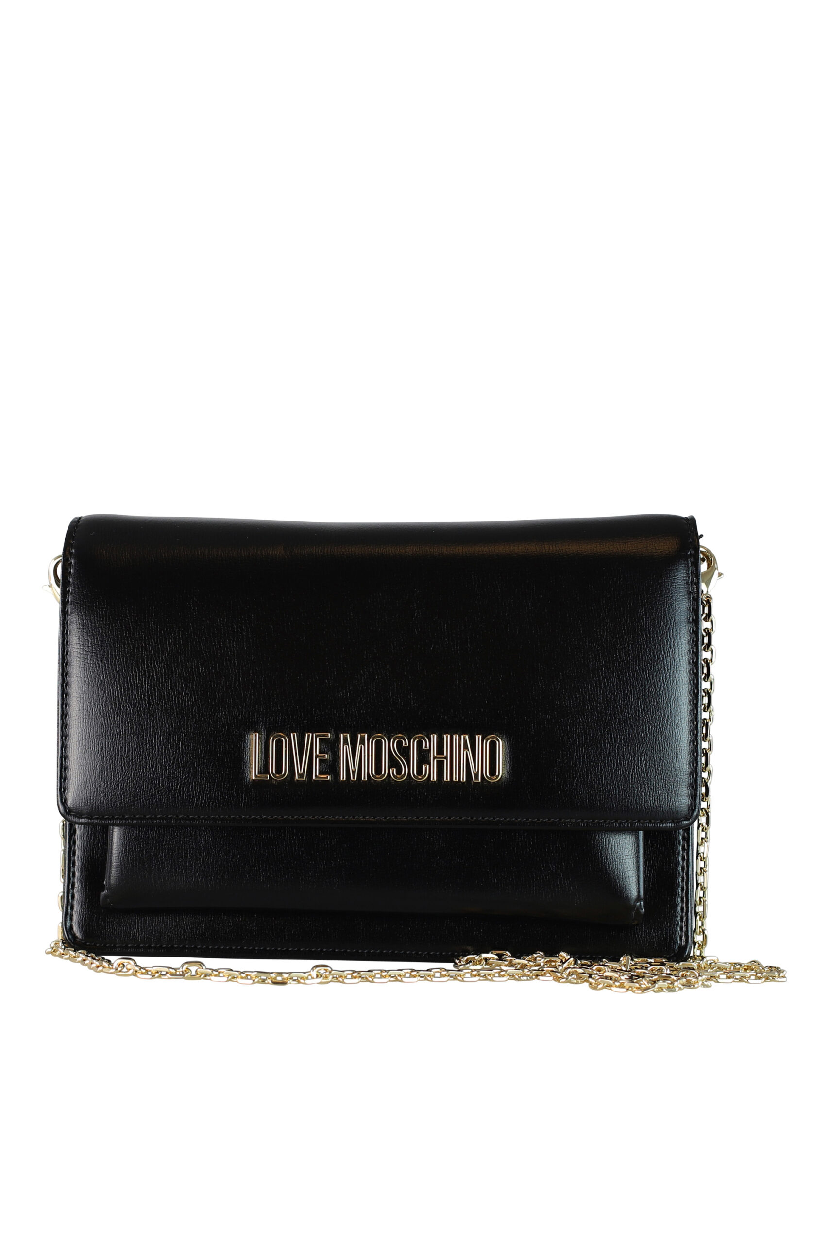Love Moschino Logo-lettering Chain-linked Shoulder Bag in Black | Lyst