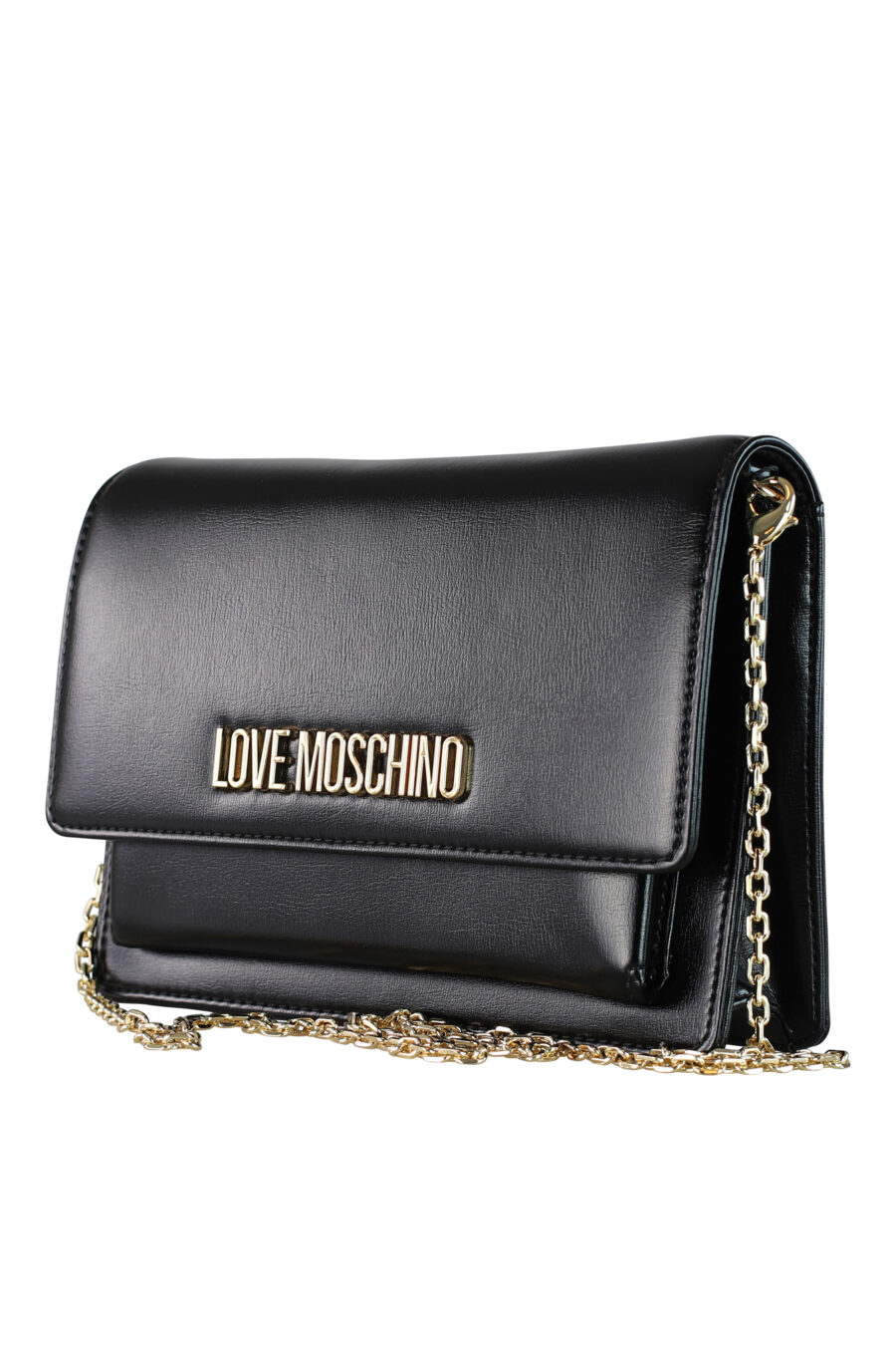 Black shoulder bag with chain and mini logo - IMG 0421