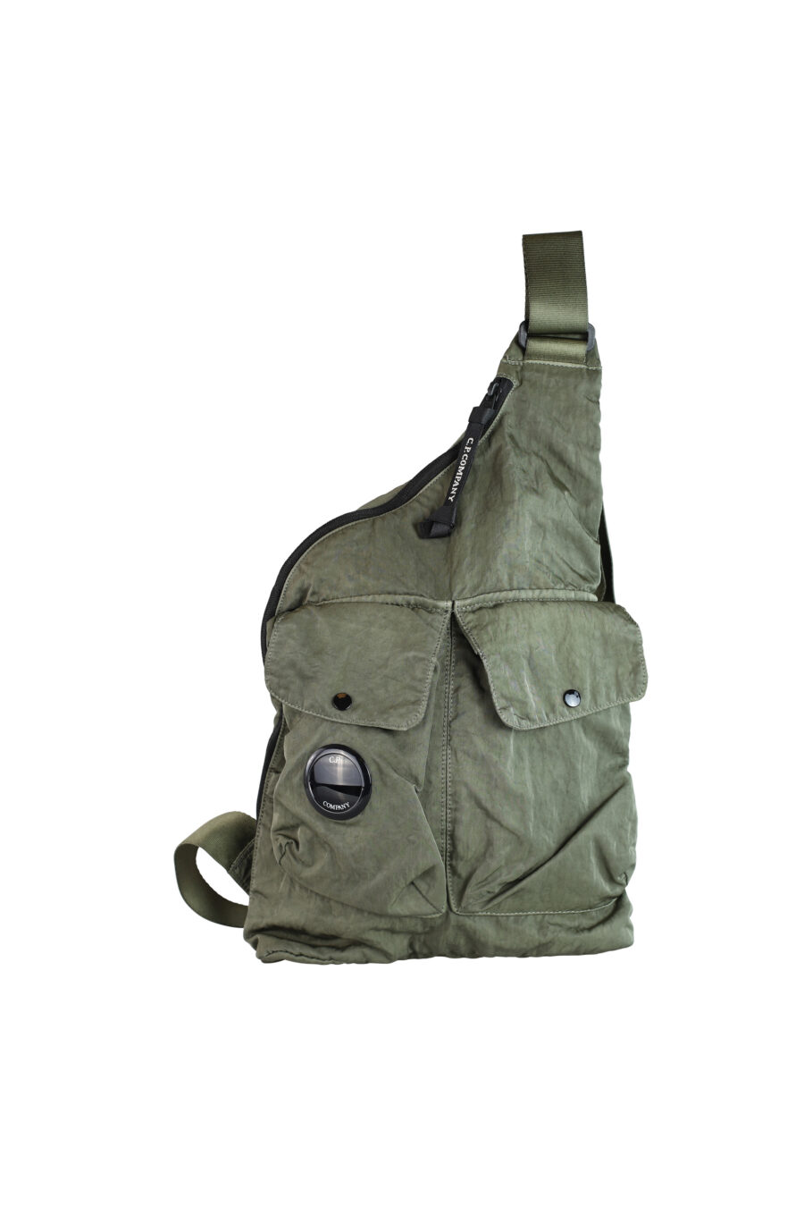 Green crossbody bag with pockets and circular mini logo - IMG 0423