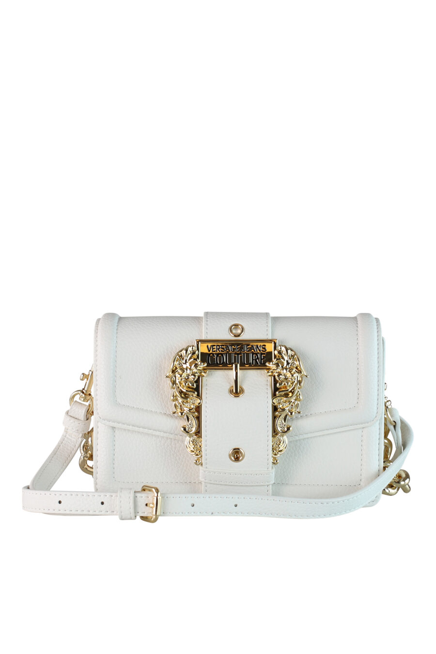 White shoulder bag with chain and baroque buckle - IMG 0447