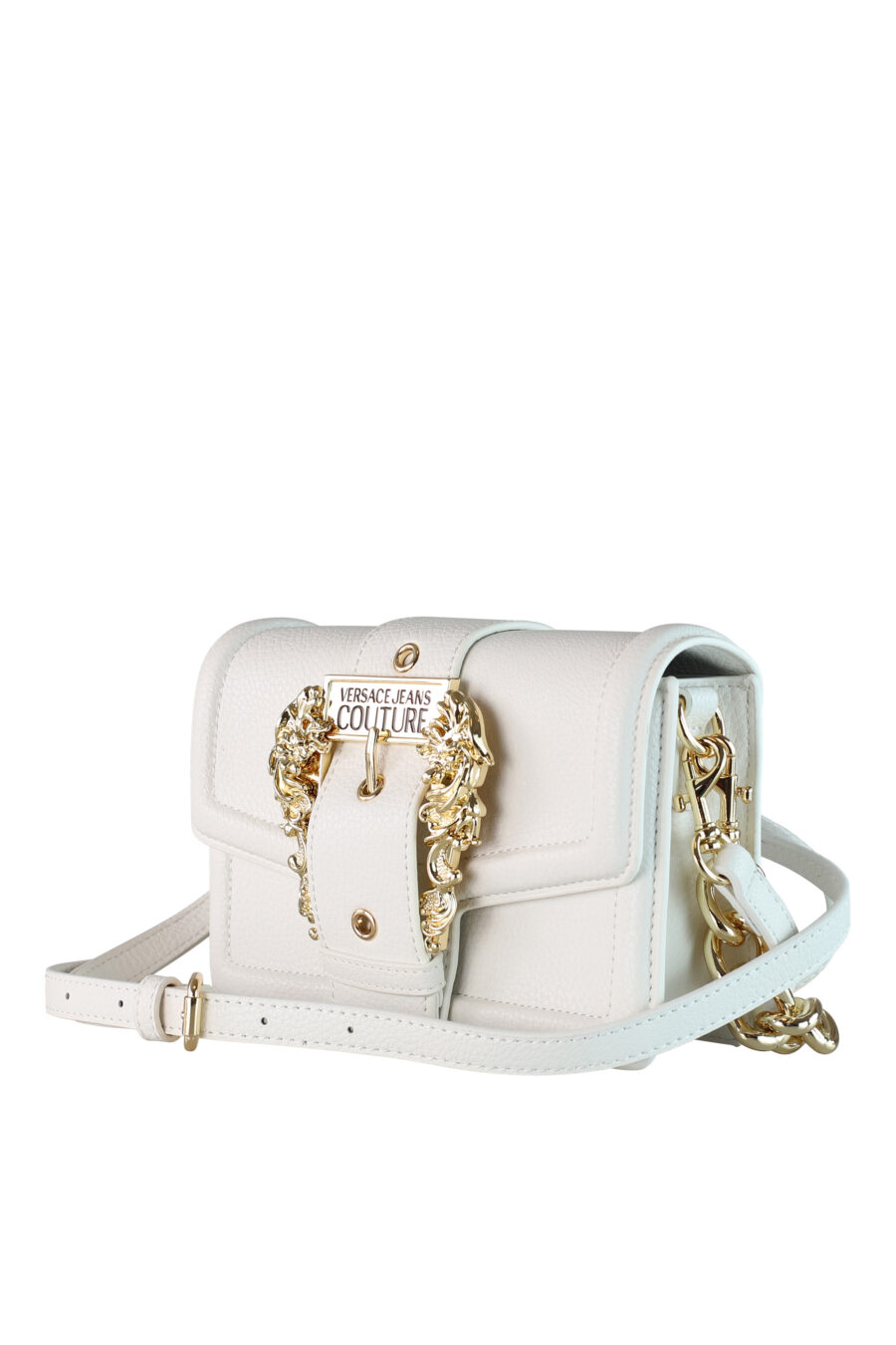 White shoulder bag with chain and baroque buckle - IMG 0448