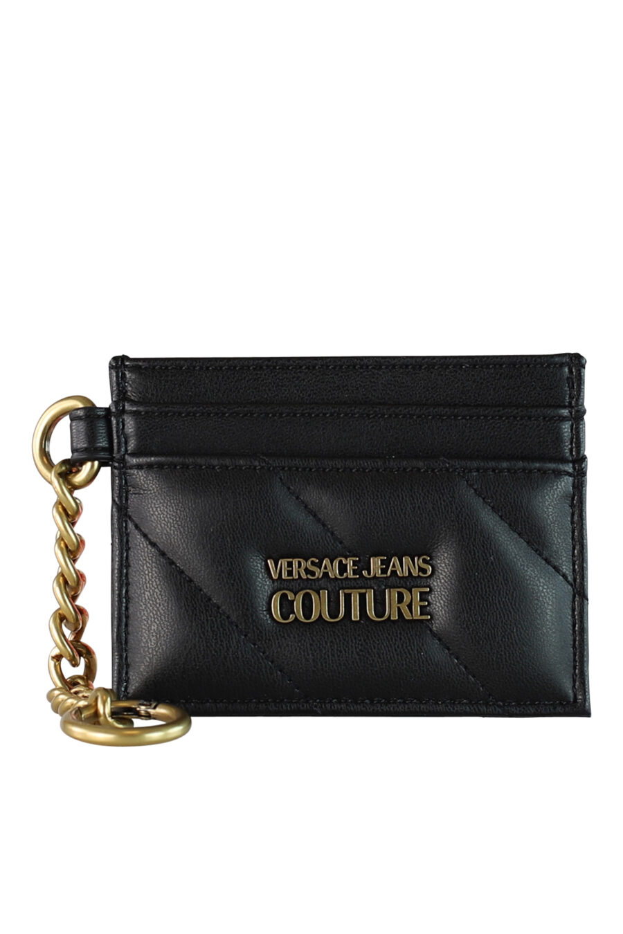 Black card holder with chain and gold logo - IMG 0493