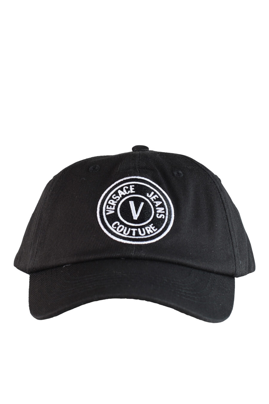 Schwarze Kappe mit weißem kreisförmigen Logo - IMG 0505
