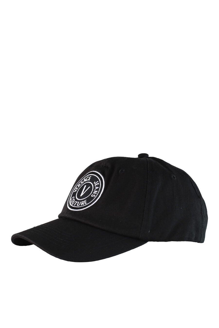 Schwarze Kappe mit weißem kreisförmigen Logo - IMG 0506