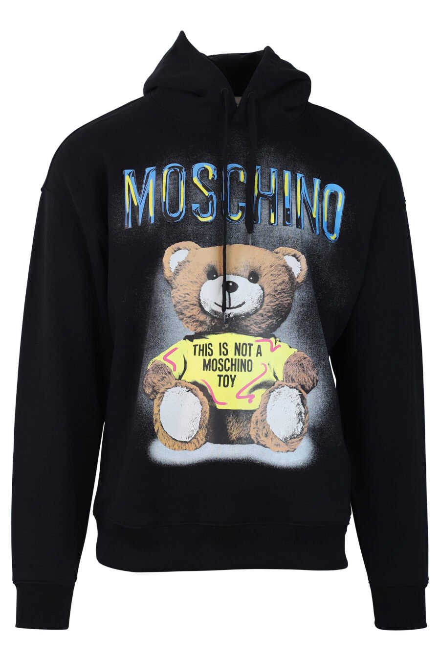 Black sweatshirt with hood and maxilogo bear "this is not a moschino toy" - IMG 0709