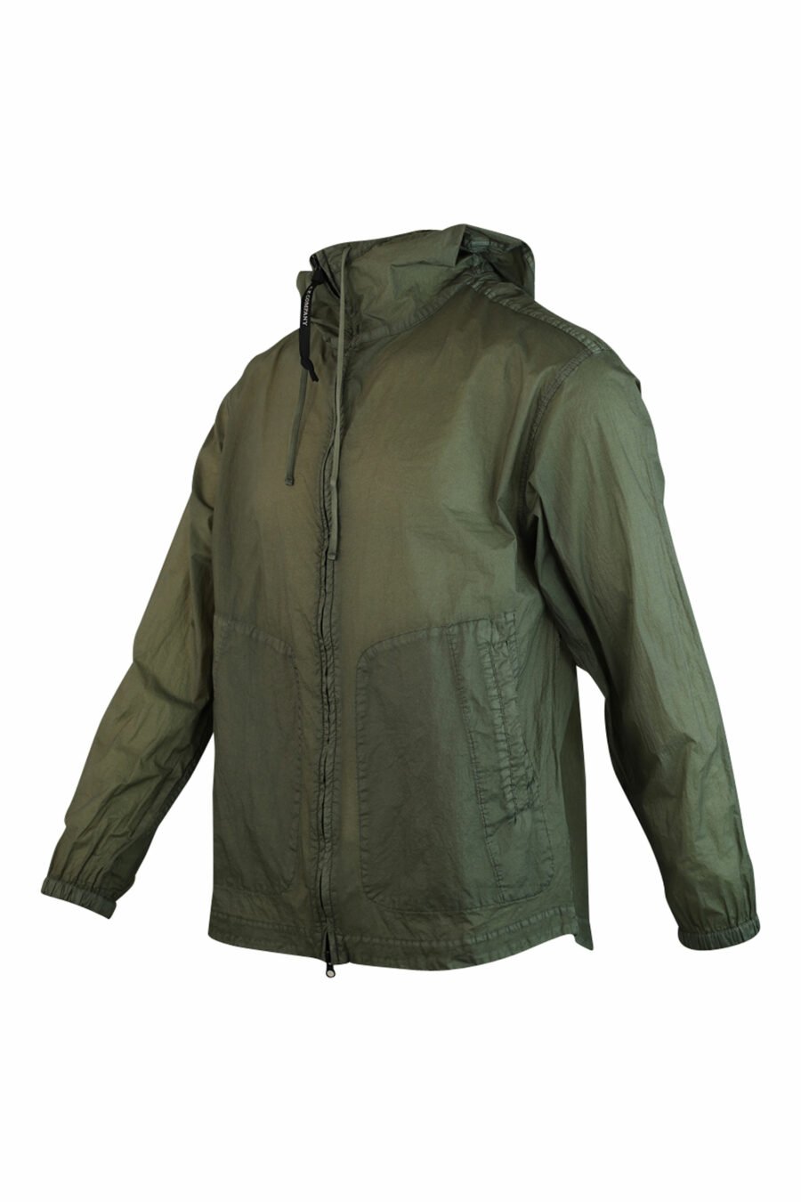 Military green light jacket with hood and logo - IMG 1114