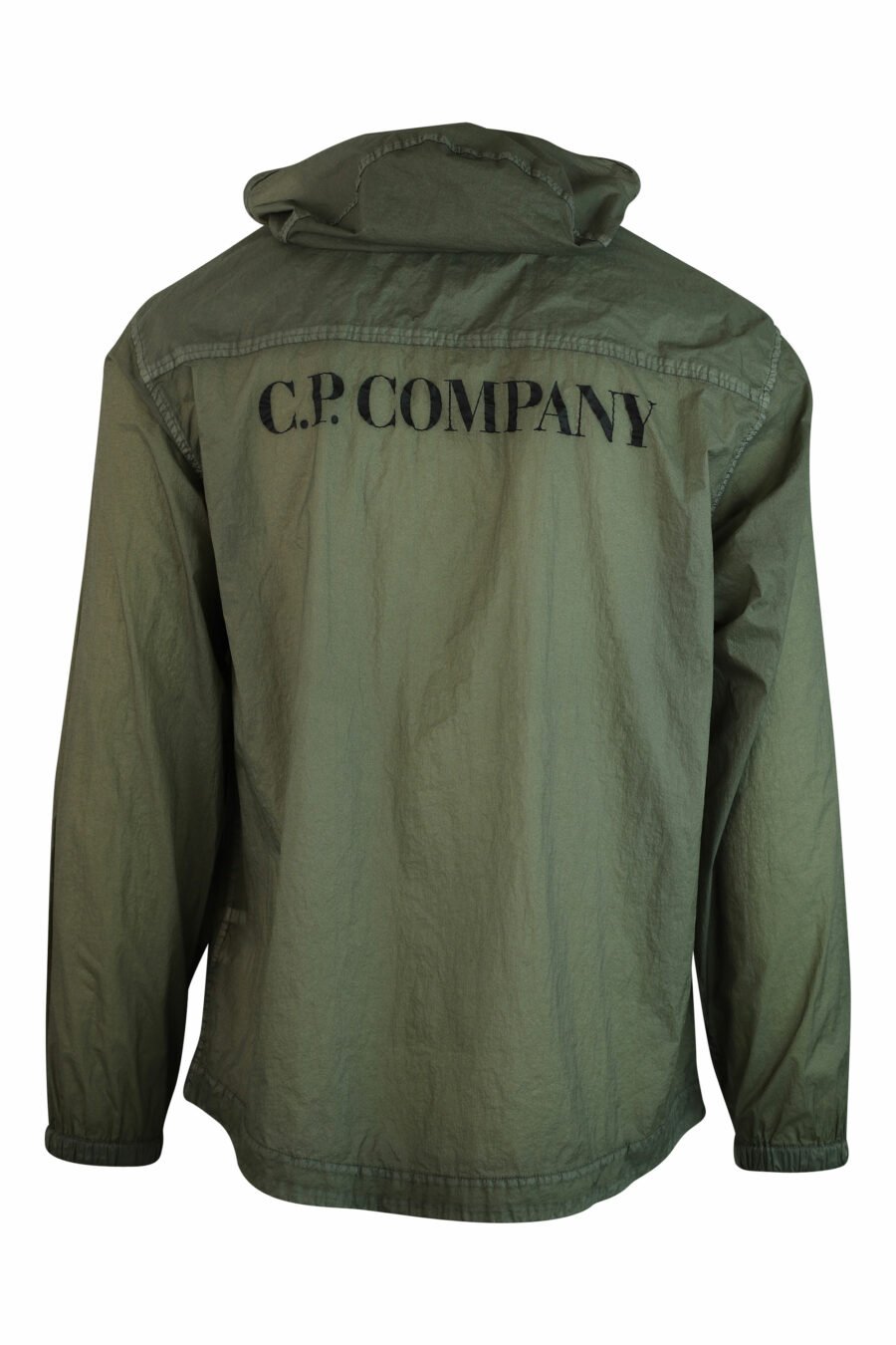 Chaqueta ligera verde militar con capucha y logo - IMG 1115