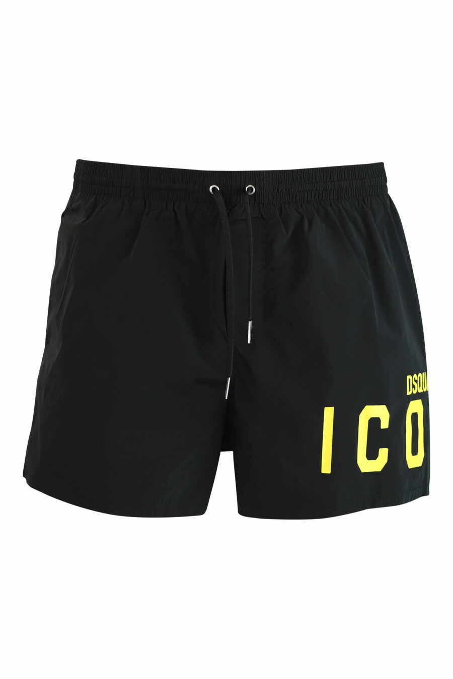 Black midi swimming costume with yellow "icon" logo on the side - IMG 1127