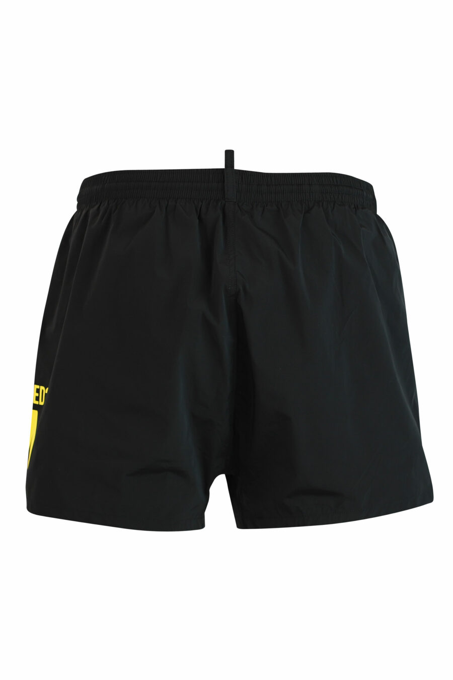 Black midi swimming costume with yellow "icon" logo on the side - IMG 1128