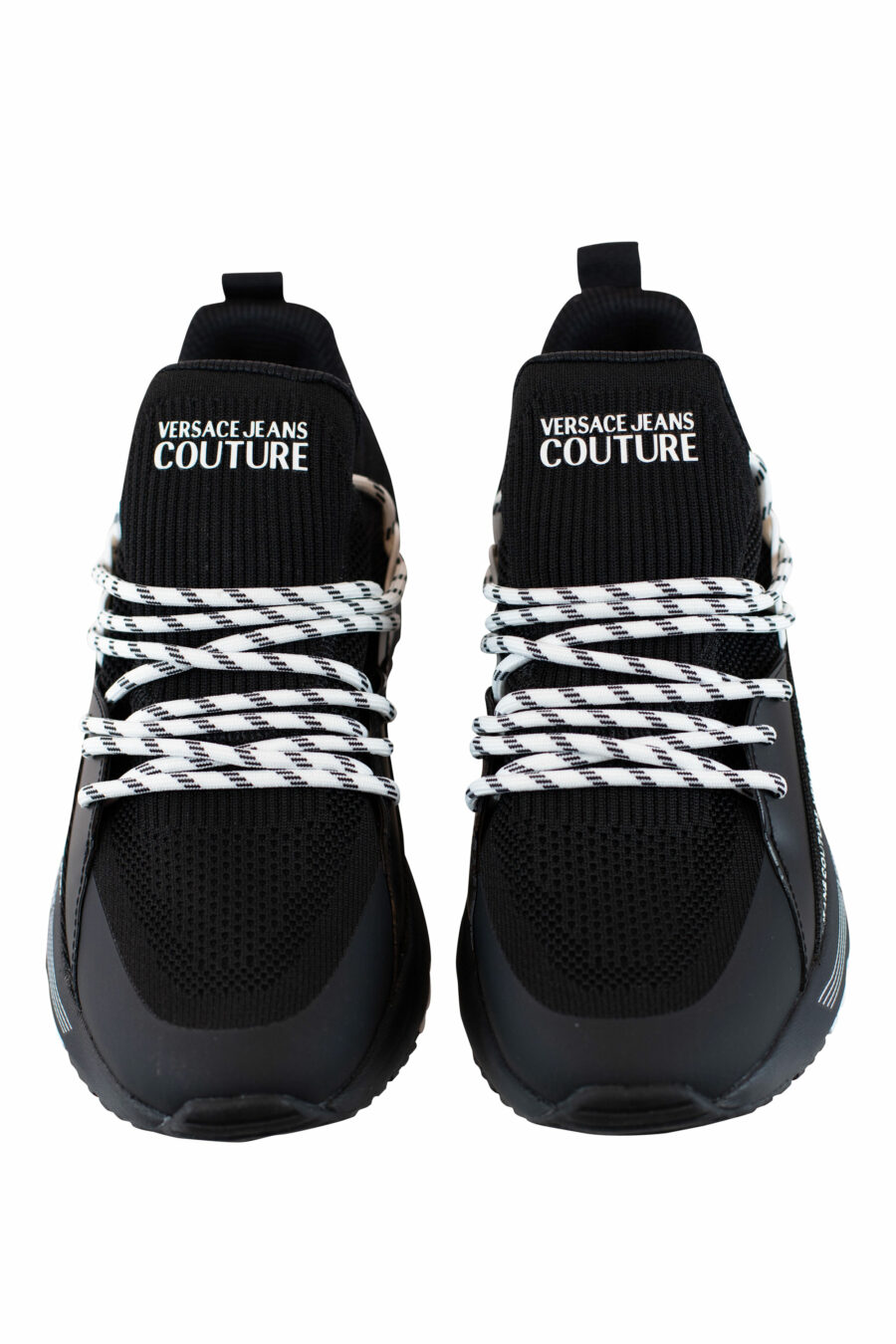 Zapatillas negras "dynamic" estilo calcetin con logo en cinta - IMG 4334