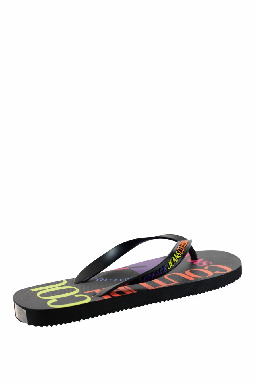 Tongs noires multicolores "logo all over" - IMG 4402